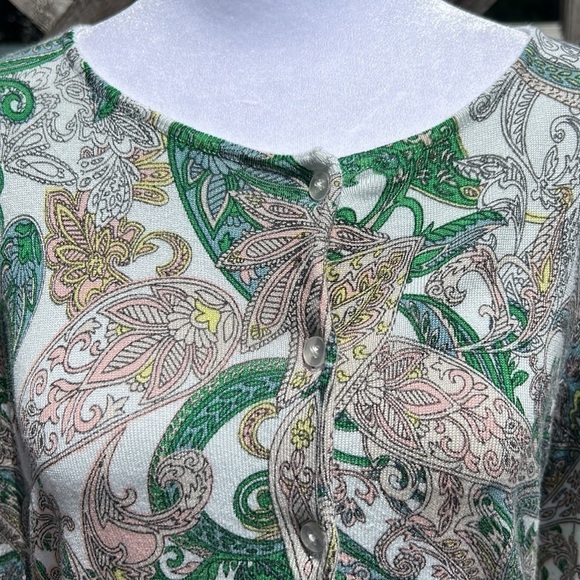 Roz & Ali Paisley Garden Cardi Size Medium - Picture 2 of 6